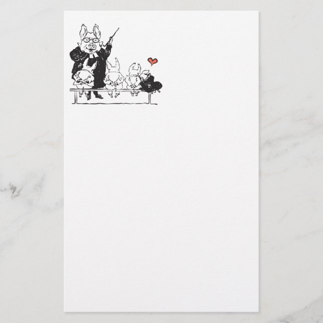 Schweinlehrer mit Studenten Briefpapier (Vorderseite)