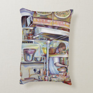 Schweinschwanzsuppe, Singapur Zierkissen