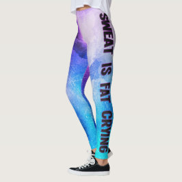 Schweiß ist fett weinblau und lila motivierend leggings