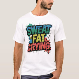 Schweiß ist weinendes Fett Fette Schrift Gym Humor T-Shirt