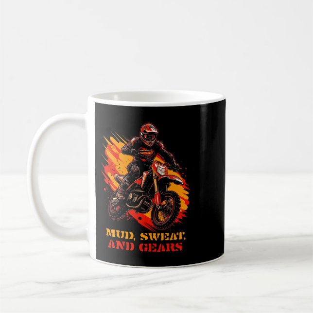 Schweiß und Gänge Schmutzradfahrer motocross Kaffeetasse (Links)