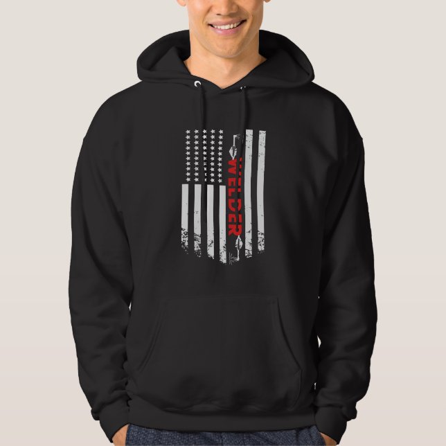 Schweißen - Amerikanische Schweissflagge Hoodie (Vorderseite)