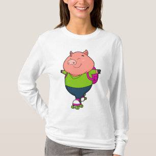 Schweißen bei Inline-Skaten mit Roller-Skaten T-Shirt