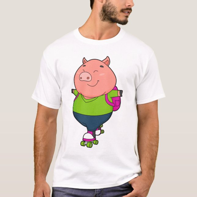 Schweißen bei Inline-Skaten mit Roller-Skaten T-Shirt (Vorderseite)