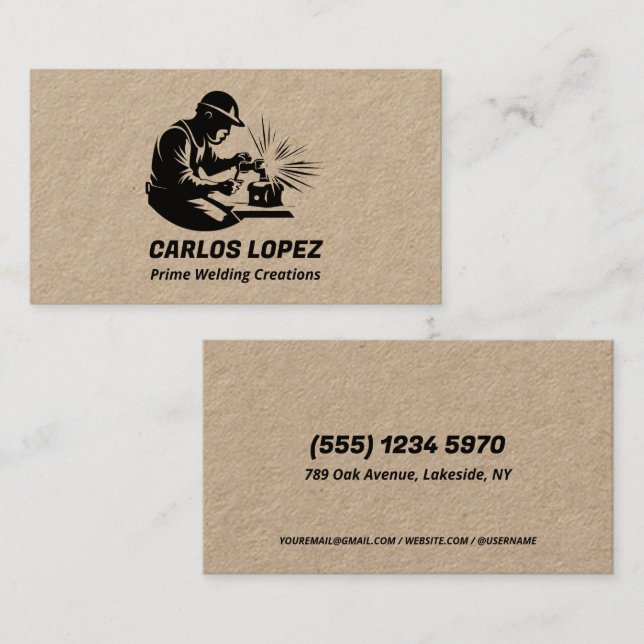 Schweißen Beruflich Visitenkarte (Vorne/Hinten)