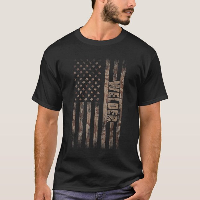 Schweißen der amerikanischen Flagge T-Shirt (Vorderseite)
