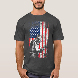 Schweißen des Tagesdesigns für amerikanische Flagg T-Shirt