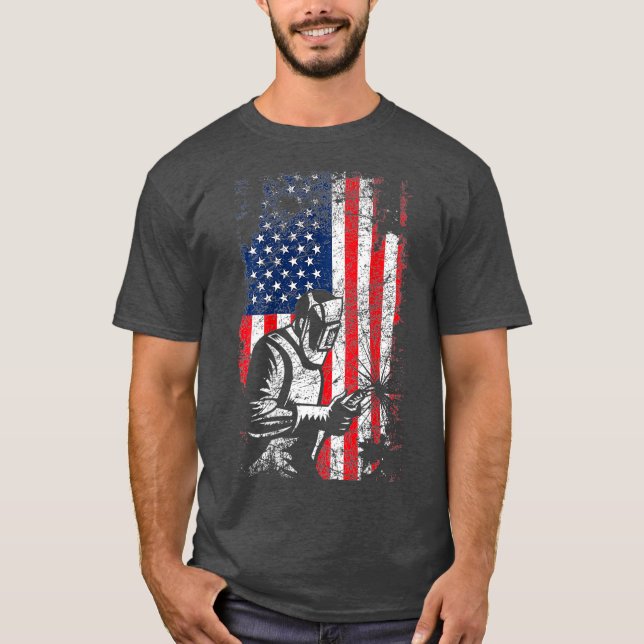 Schweißen des Tagesdesigns für amerikanische Flagg T-Shirt (Vorderseite)