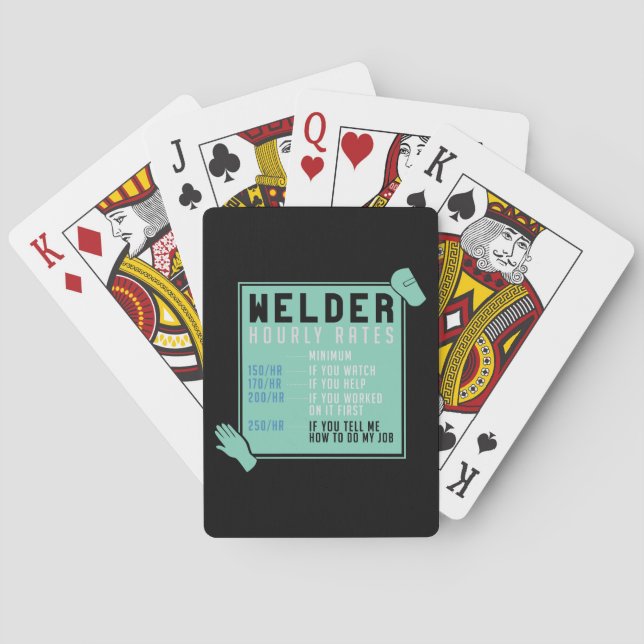 Schweißen - Schweißstundensätze Spielkarten (Rückseite)