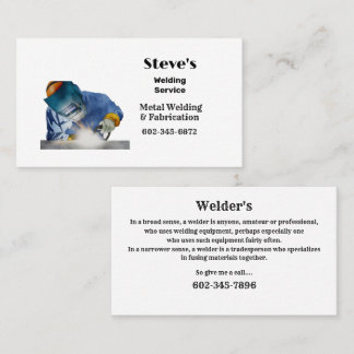 Schweißen von Metallen Visitenkarte