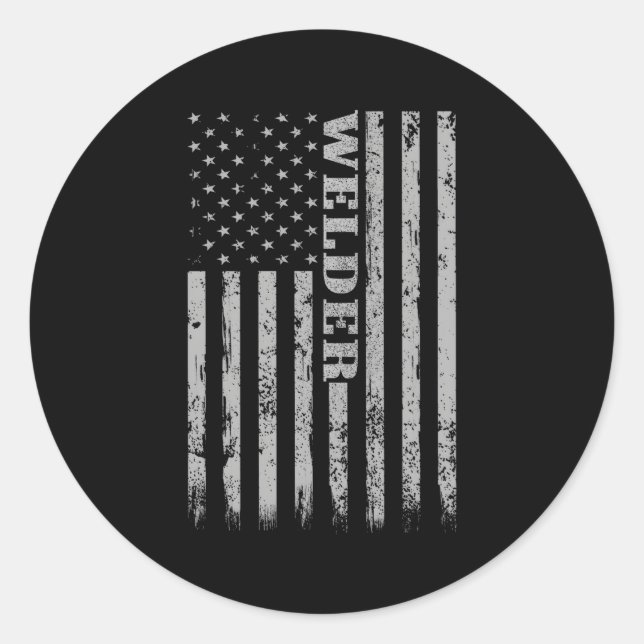 Schweißen von Proud American Welder Runder Aufkleber (Vorderseite)
