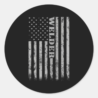 Schweißen von Proud American Welder Runder Aufkleber