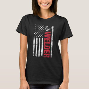 Schweißen von Stolz hart arbeitendem US-Flaggensch T-Shirt