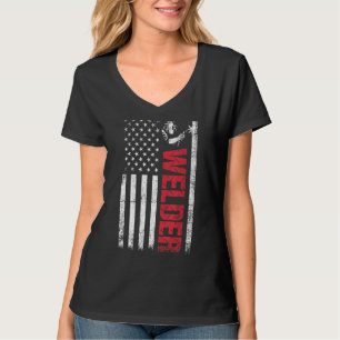 Schweißen von Stolz hart arbeitendem US-Flaggensch T-Shirt
