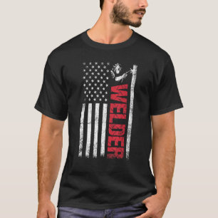 Schweißen von Stolz hart arbeitendem US-Flaggensch T-Shirt