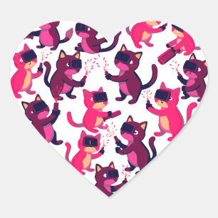 Schweißende Katzenheftaufkleber - Adorable Schweiß Herz-Aufkleber