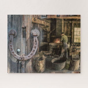 Schweißer Antik Schmied Hufeisen Puzzle