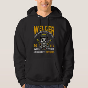 Schweißer, der ein Abitur benutzt, um ein Hochschu Hoodie
