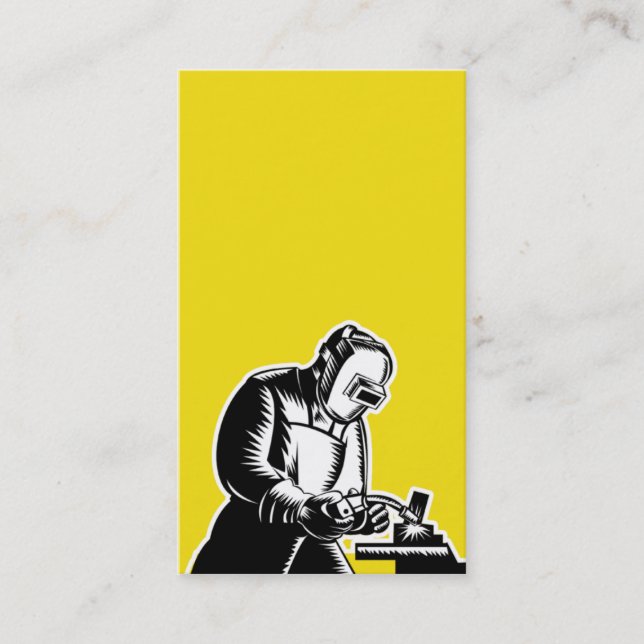 Schweißer, der Seitenansicht businesscard schweißt Visitenkarte (Vorderseite)
