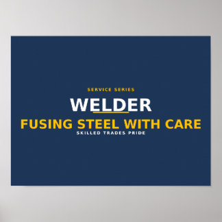 Schweißer, der Stahl mit Sorgfalt verbindet — Stol Poster
