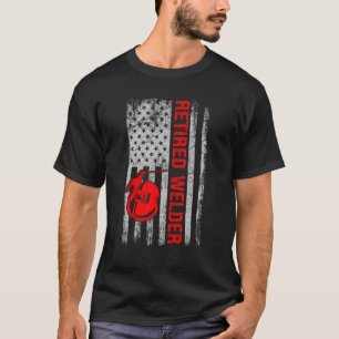 Schweißer im Ruhestand Schweißen USA-Flagge Vintag T-Shirt