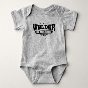 Schweißer im Training für Baby Bodysuit Strampler
