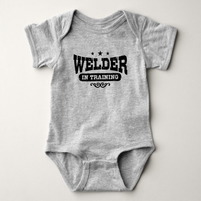 Schweißer im Training für Baby Bodysuit Strampler (Vorderseite)