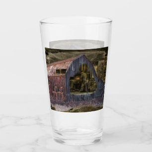 Schweißer in einer alten Schmiede Glas