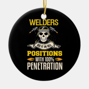 Schweisser tun es in jeder Position Keramik Ornament