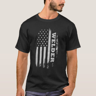 Schweißer USA Amerikanische Flagge Schweißen Vinta T-Shirt