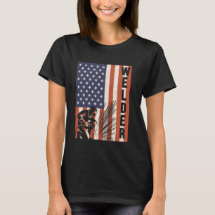 Schweißer USA Schweißen amerikanische Flagge Vinta T-Shirt
