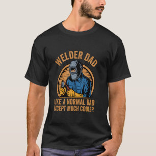Schweißer-Vater wie ein normaler Vater, außer viel T-Shirt