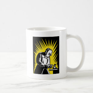 Schweißerarbeitskraftschweißen Kaffeetasse