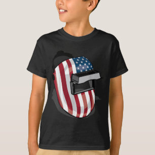 Schweisshelm für amerikanische Flaggen Form Niedli T-Shirt