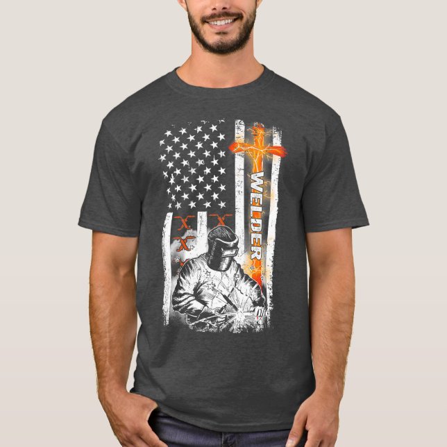 Schweissmaterial für die amerikanische Flagge T-Shirt (Vorderseite)