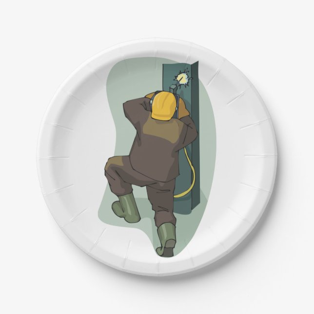 Schweißnahtplatten Pappteller (Vorderseite)