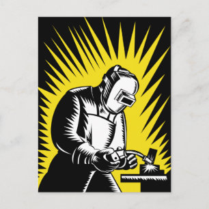 Schweißnahtschweißen Postkarte