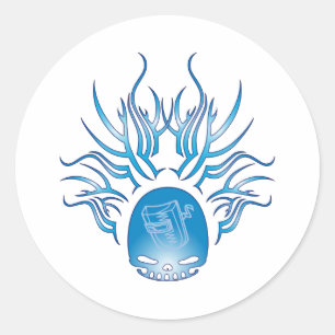 Schweißschädel Runder Aufkleber