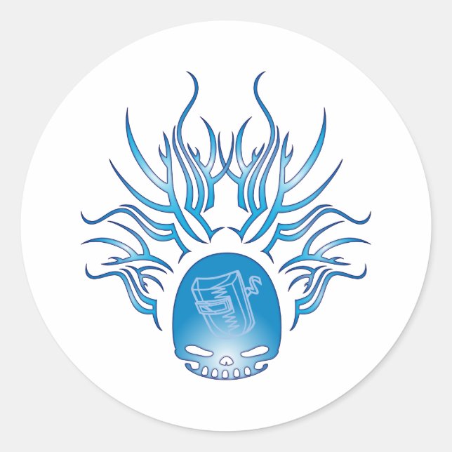 Schweißschädel Runder Aufkleber (Vorderseite)