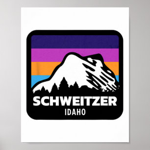 Schweitzer Mountain Idaho Skifahren Snowboarden Fa Poster