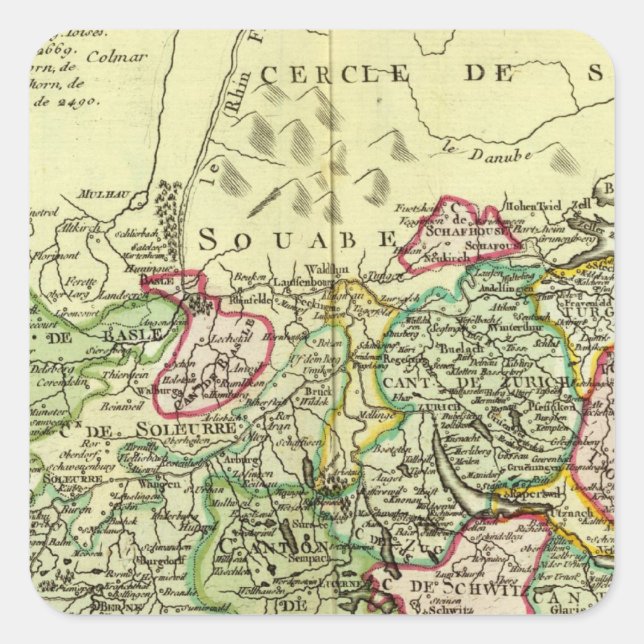 Schweiz 12 quadratischer aufkleber (Vorderseite)