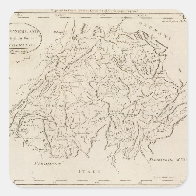 Schweiz 12 quadratischer aufkleber (Vorderseite)