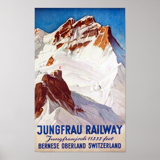 " Schweiz: 1936 Berner Oberland - Jungbahn Reise Poster (Vorne)