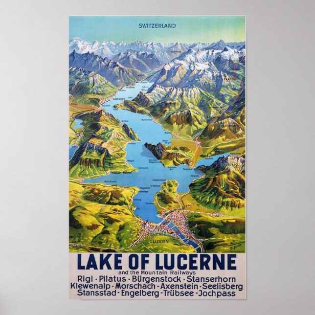 " Schweiz: 2022/heute- Vierwaldstättersee Panorama Poster (Vorne)