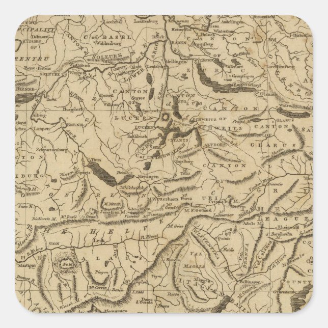 Schweiz 2 quadratischer aufkleber (Vorderseite)
