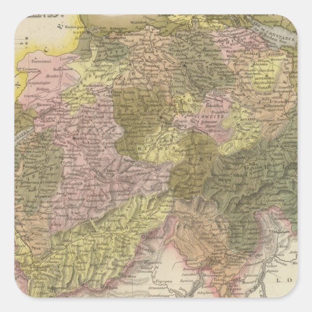 Schweiz 3 quadratischer aufkleber (Vorderseite)