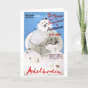Schweiz Adelboden Vintage Reiseposter Karte