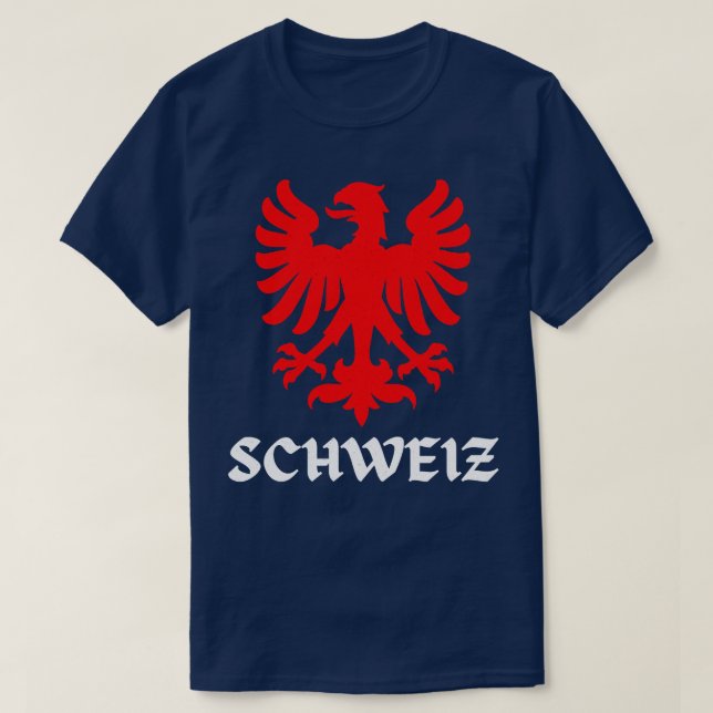 Schweiz Adler Schweizer Flaggenpreis T-Shirt (Design vorne)