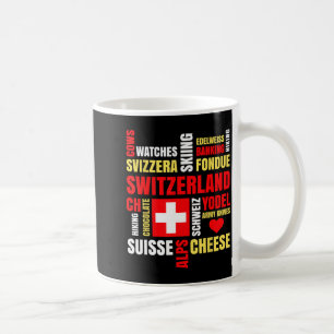 Schweiz Alpen Kühe Fondue Käse Skifahren Schweizer Kaffeetasse