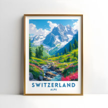 Schweiz Alpen Reisen Print Poster Wand Kunst